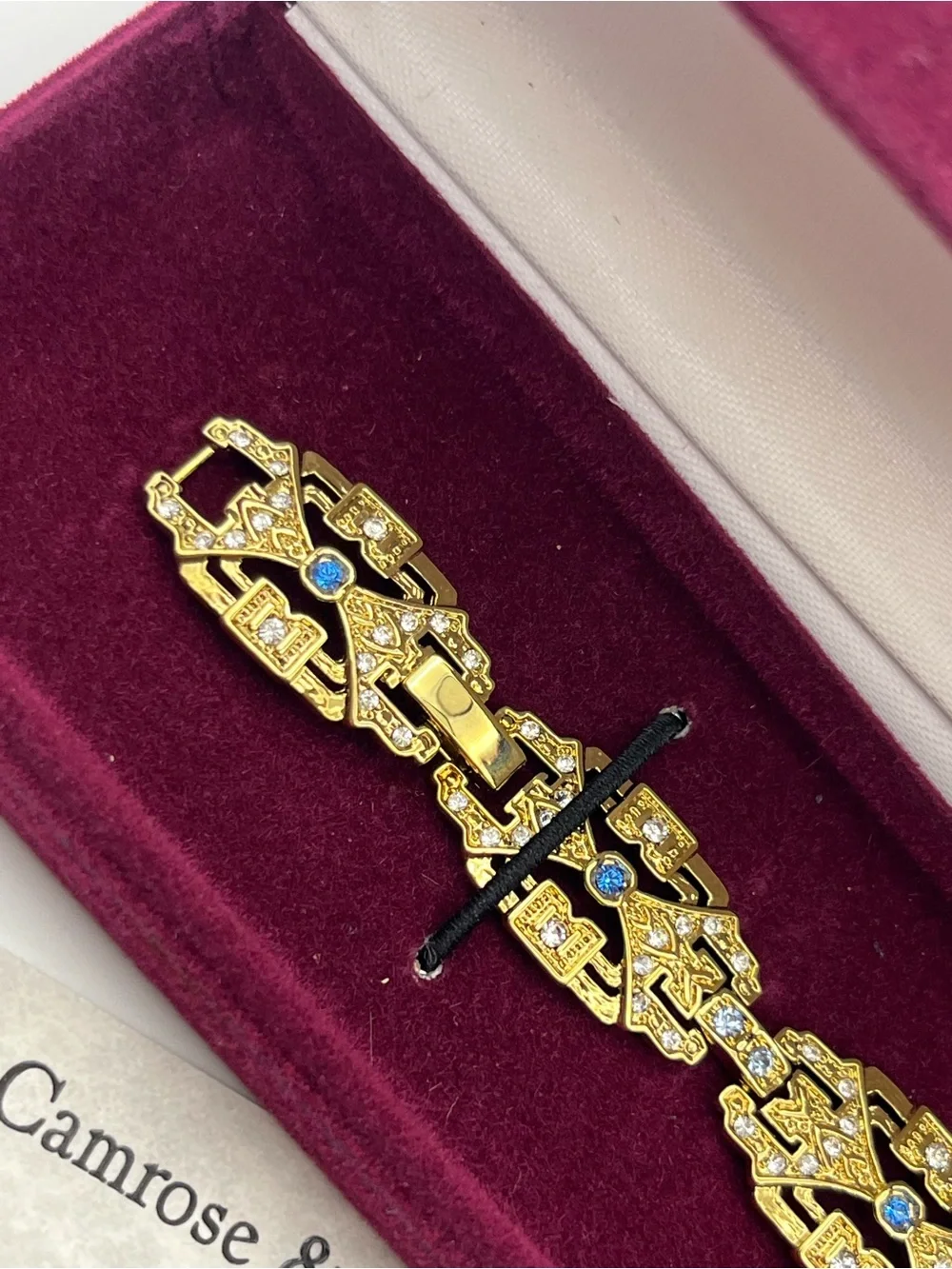 Camrose & Kross JBK gold plated art deco style link bracelet gold tone Kennedy